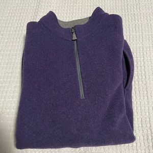 Peter Millar Men’s 1/4 Zip. E-Warmth Purple Fleece. Large